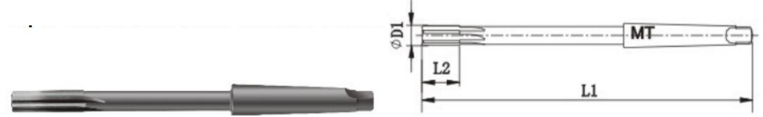 2126B Taper shank အတိုဓါးစက် reamer