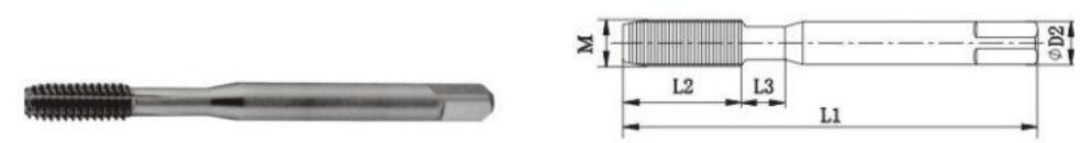 4505 O tẹle awọn taps pẹlu fikun shank