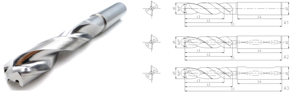 Drill bit for machining aluminum alloy material-01