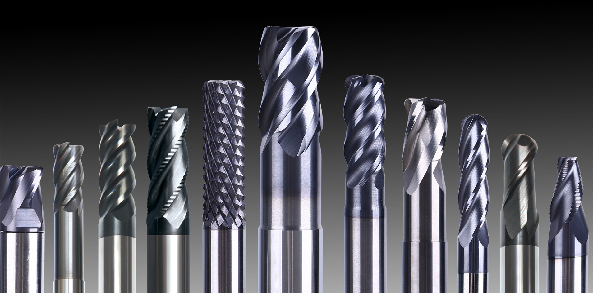 Solid carbide end mills for stainless steel