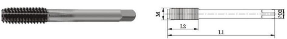O tẹle taps pẹlu dinku shank 4605 a