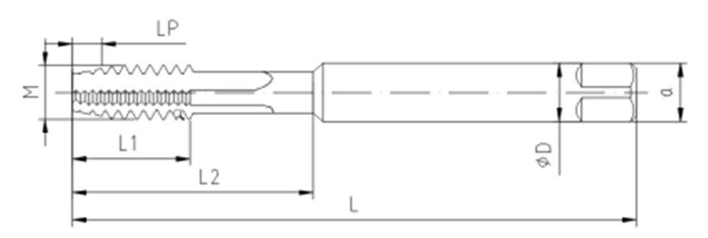 Thread tap for machining cast iron materials, Straight grooved carbide tap for cast iron-01