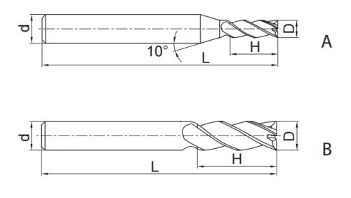 Universal end mill para sa steel cast iron a